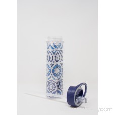 Boston Warehouse Insulated Flip Top Sport Water Bottle, 20oz, True Blue Floral 568295914